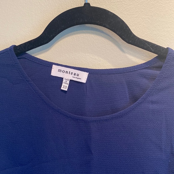 Monteau Navy Blue Dress stop Size:XS - Picture 2 of 7